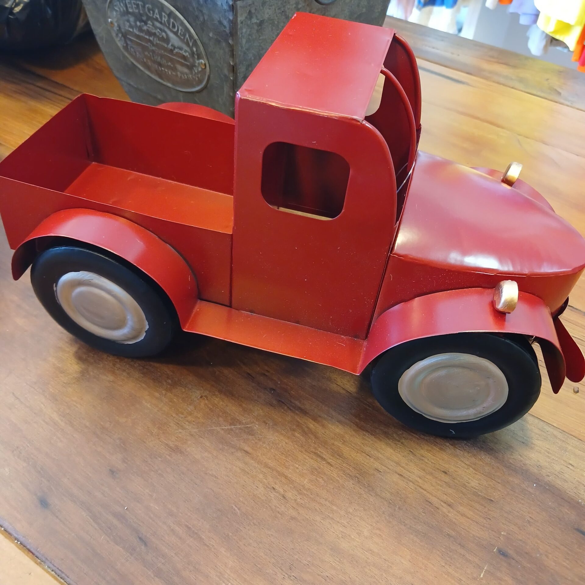Carro decorativo natalino vermelho - 17 cm altura