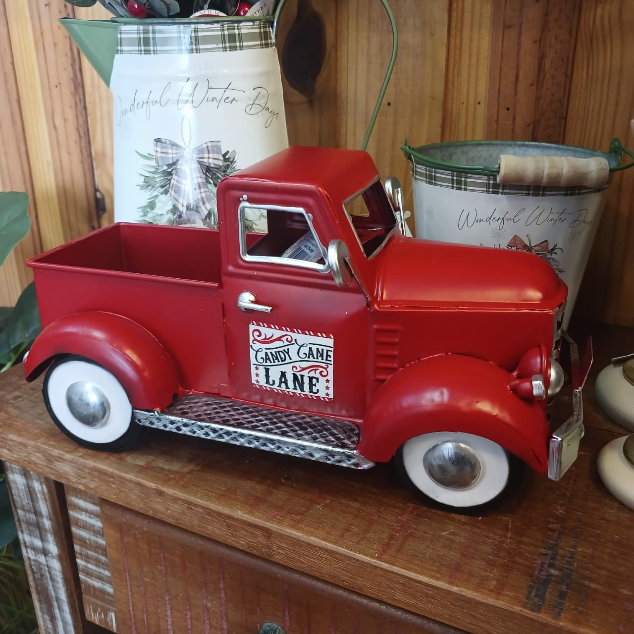 Carro decorativo natalino vermelho - 16 cm altura - Imagem 2
