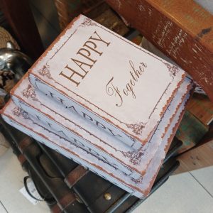 Caixa livros decorativos Happy