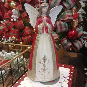Anjo decorativo natalino resina - 29 cm