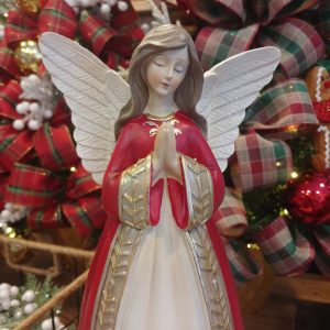 Anjo decorativo natalino resina - 29 cm