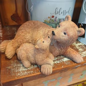 Urso polar papai com filhote decorativo natalino
