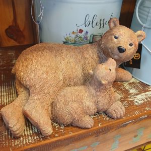 Urso polar papai com filhote decorativo natalino