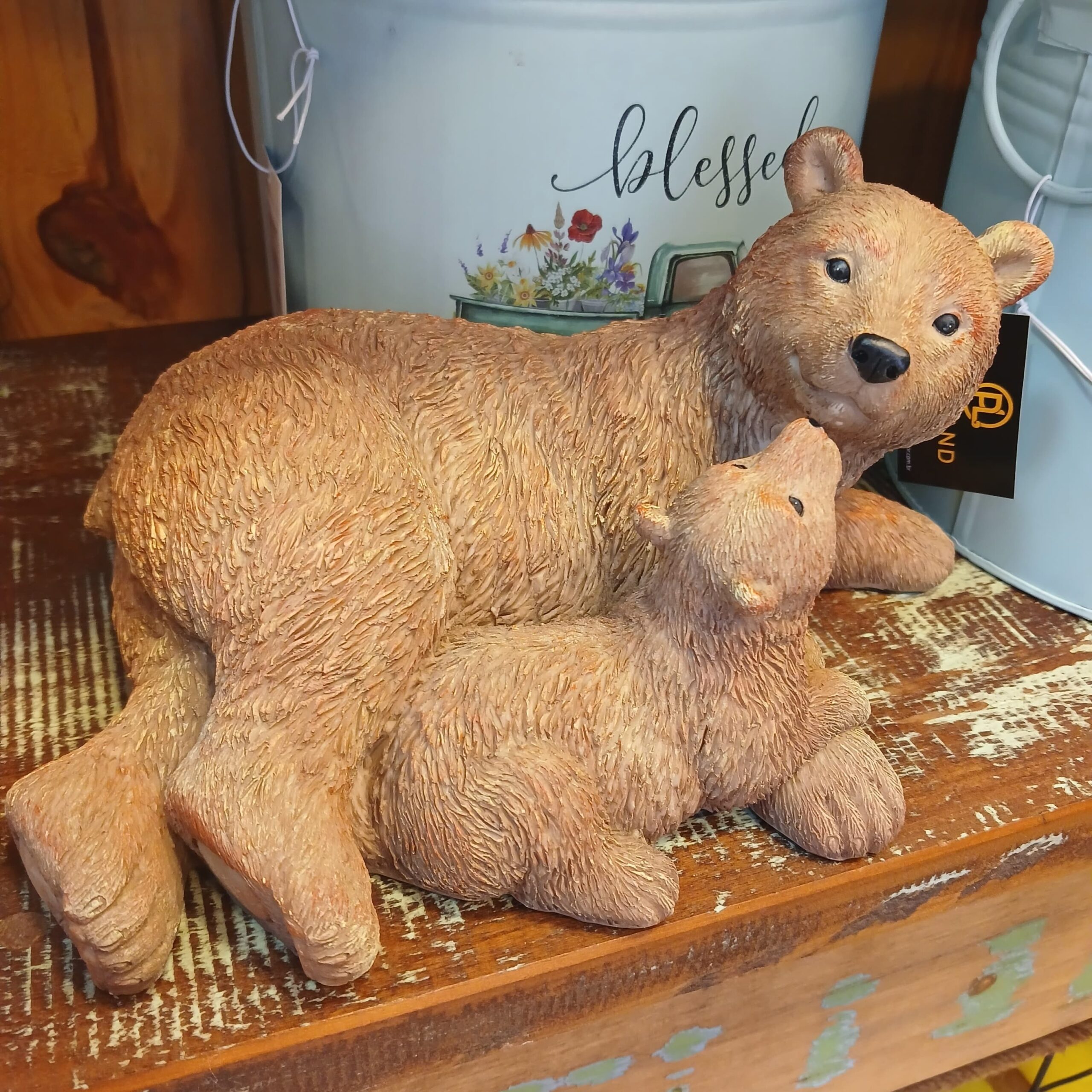 Urso polar papai com filhote decorativo natalino - Imagem 2