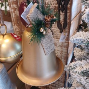Sino decorativo de Natal dourado corda para pendurar 27 cm