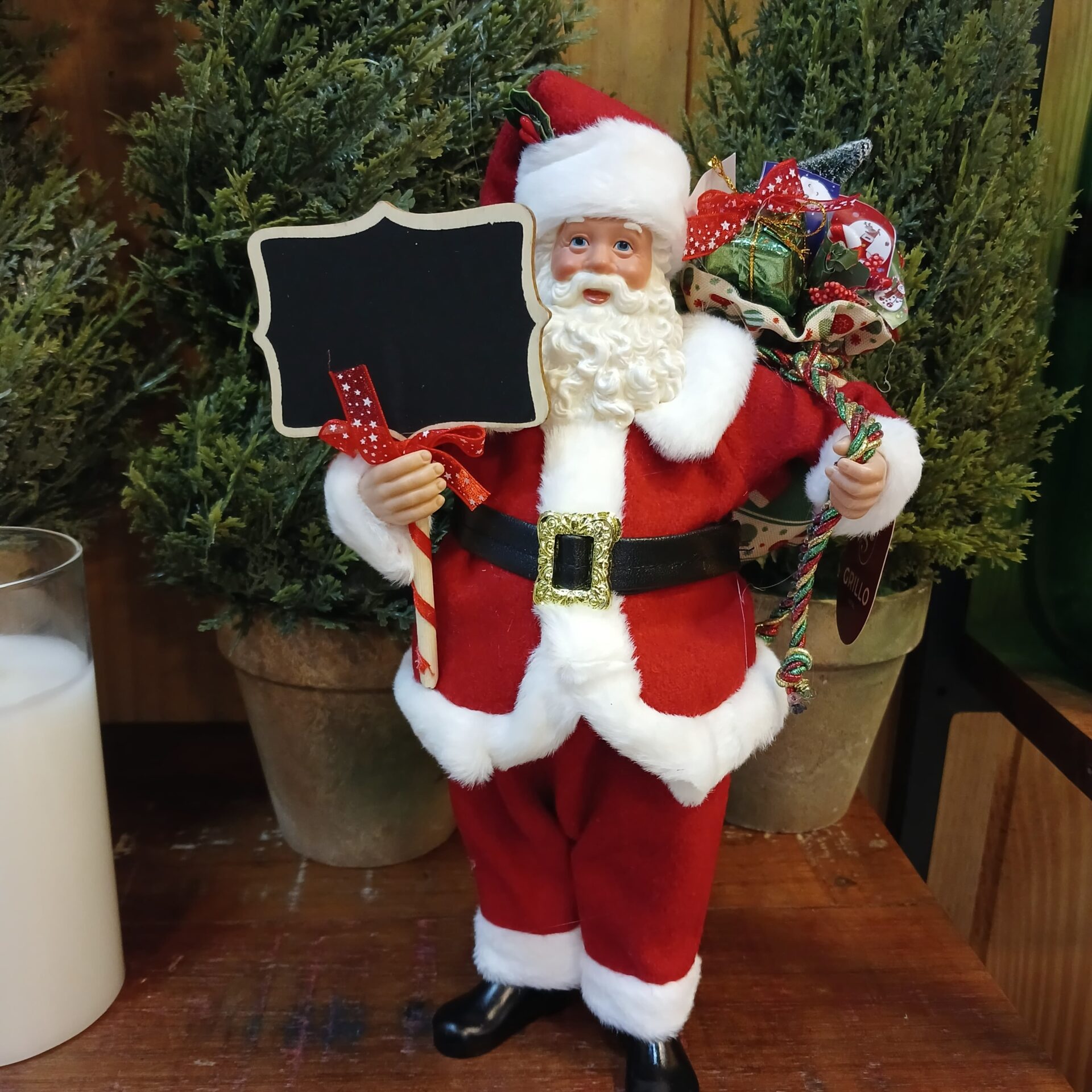 Papai Noel colecionável decorativo com plaquinha